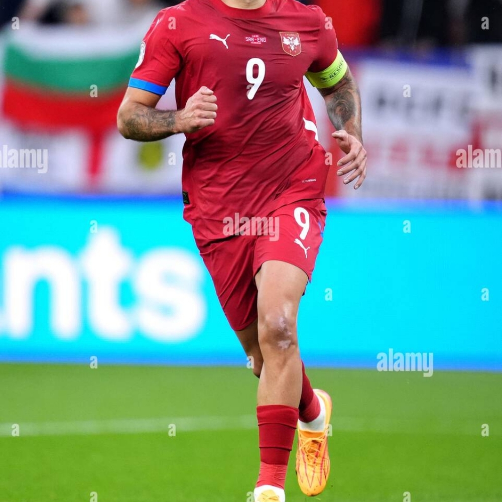Puma Serbia Aleksandar Mitrovic #9 2024/2025 Home Jersey EURO 2024 PATCHES XL - Picture 3 of 16